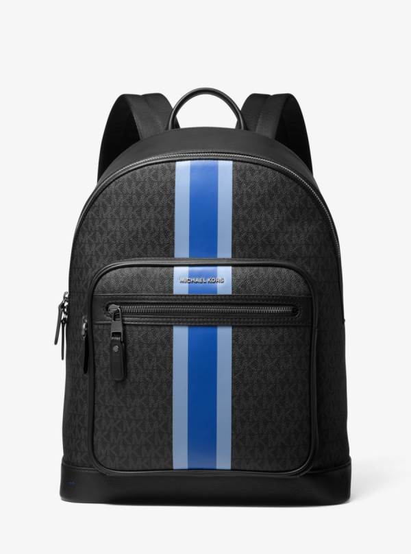 Panske Batohy Michael Kors Hudson Logo Stripe Modre - Tasky Michael Kors Sleva | EGMQV-7529